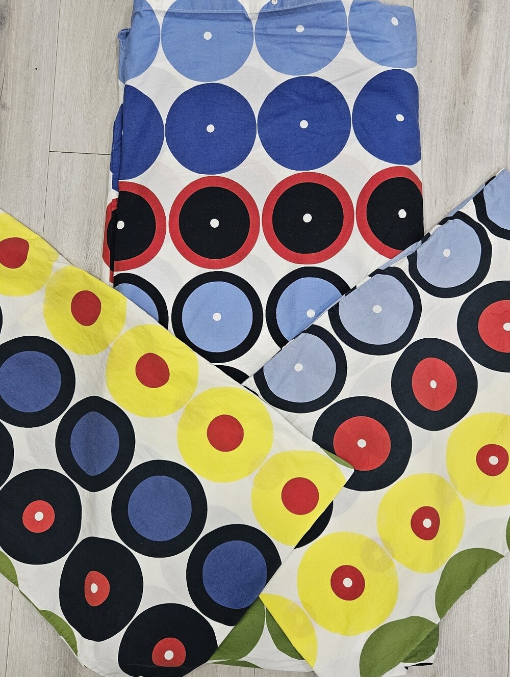 VTG IKEA Tvablad Rund FULL Duvet & STD Shams Mod Dot Scandinavian Pop Art Cotton - Picture 2 of 12